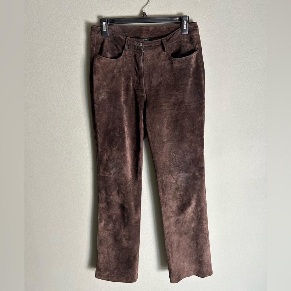 Vintage Chocolate Brown Suede Jeans